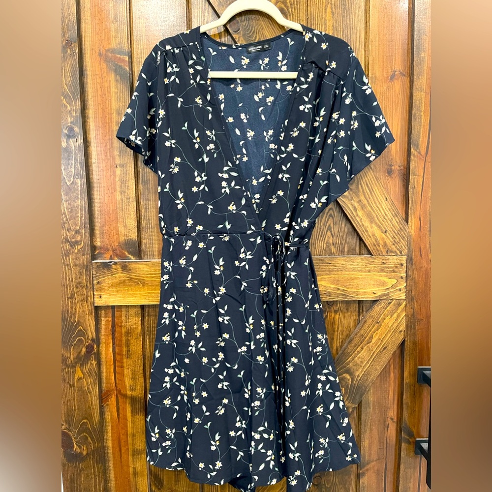 Shein Curve Navy Wrap Dress - 2x